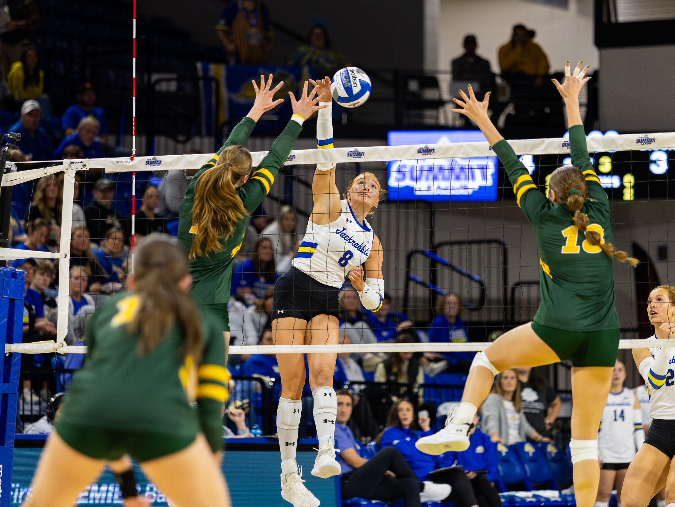 Volleyball attack over the net